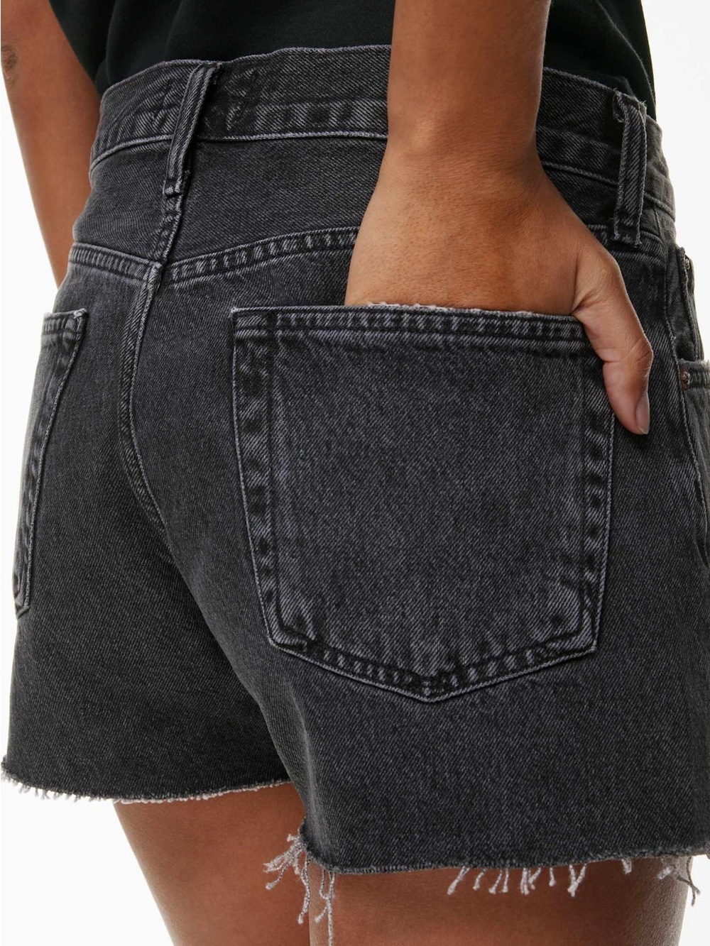 Agolde Washed Black High-Rise Denim Shorts